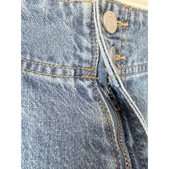 Habitual Blue Jeans Size 12/31 Women’s Whide Leg Cargo 35x31 Denim Relaxed - Picture 4 of 9